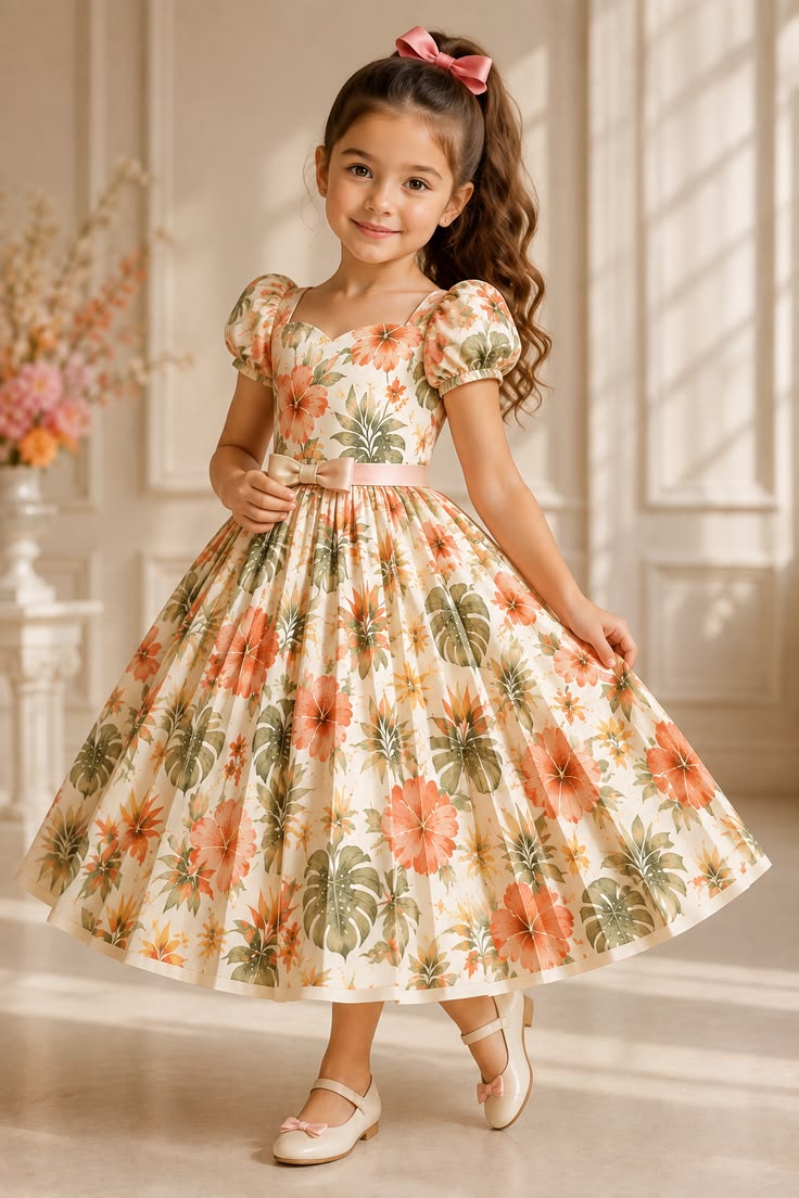 Girls Premium Floral Dress